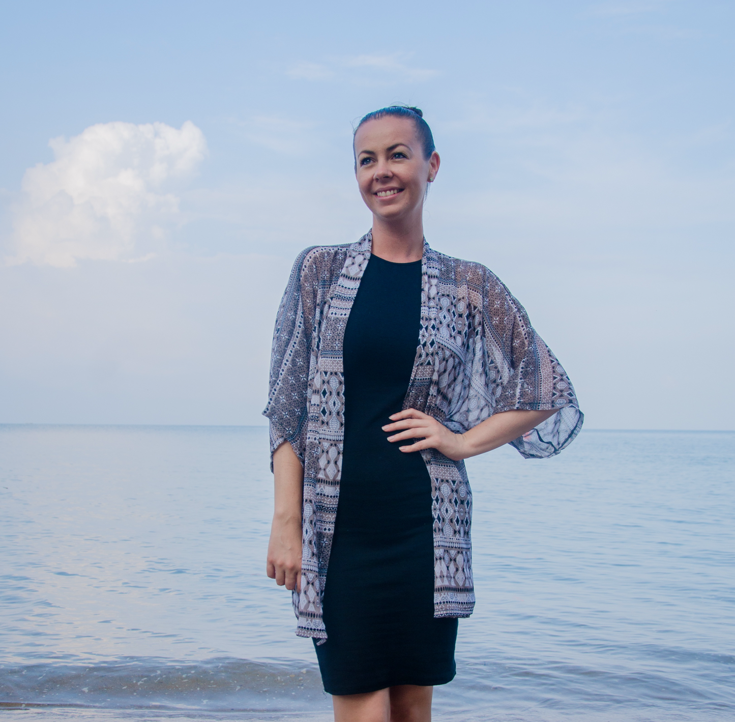 🌟 Mystery Khaki Brown Dreams MIDI Open Kaftan
