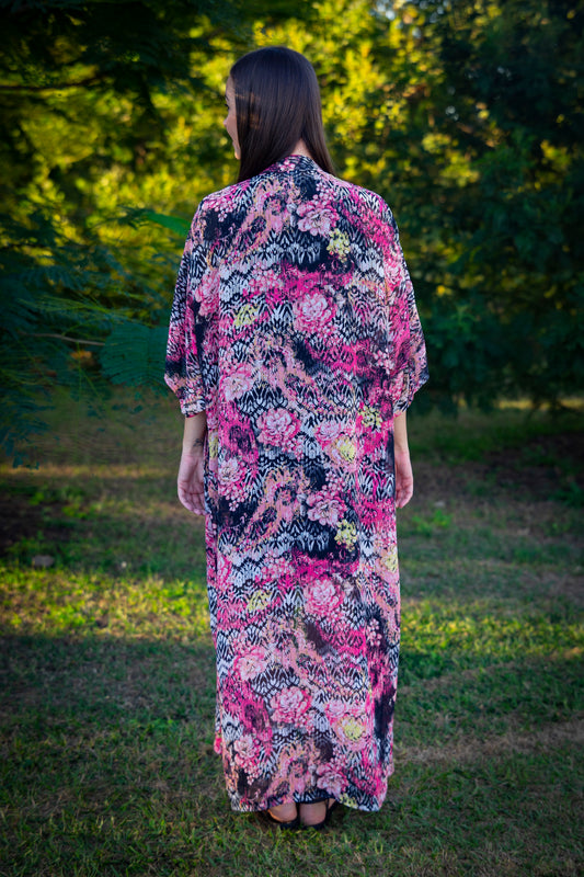 ⭐️ Pink Sunset Dreams Open Kaftan Maxi