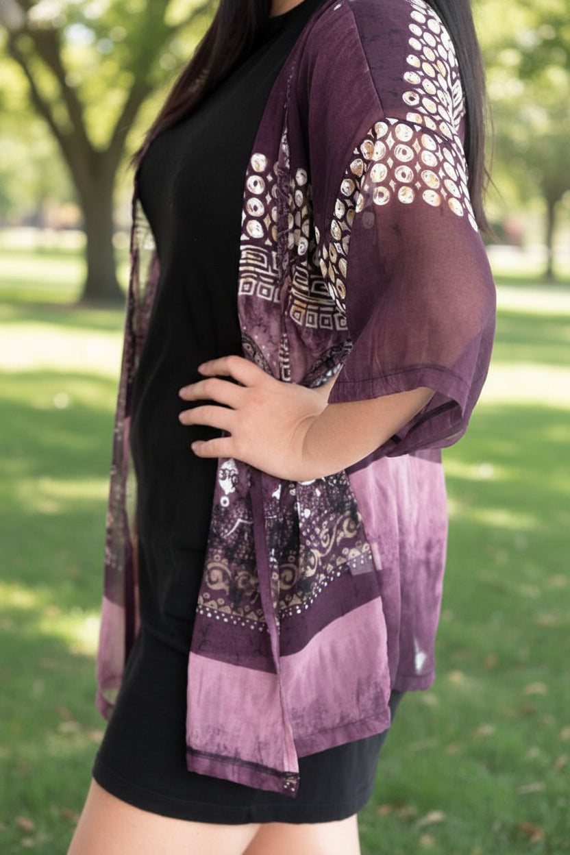 Purple boho Dreams original Open Kaftan