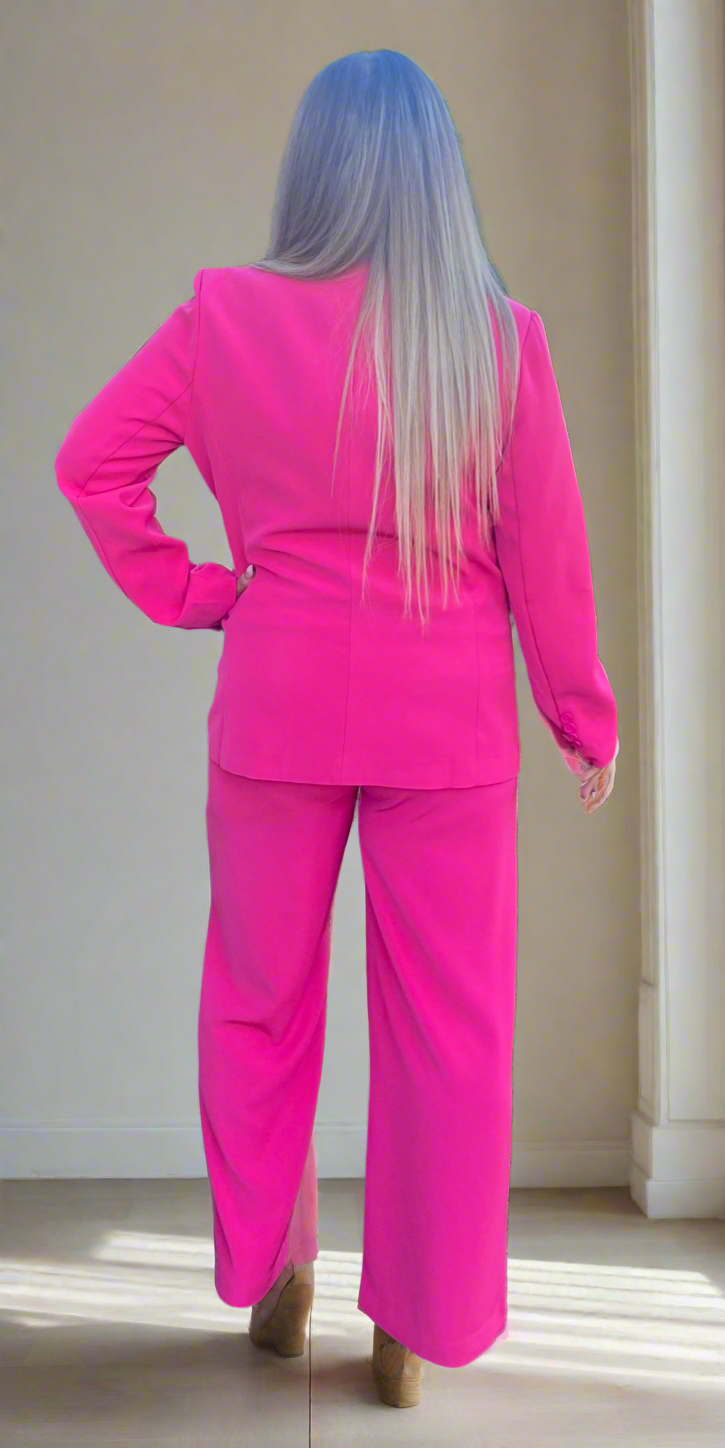 CARMEL Hot Pink Blazer and Suit Pants 2 peice Set