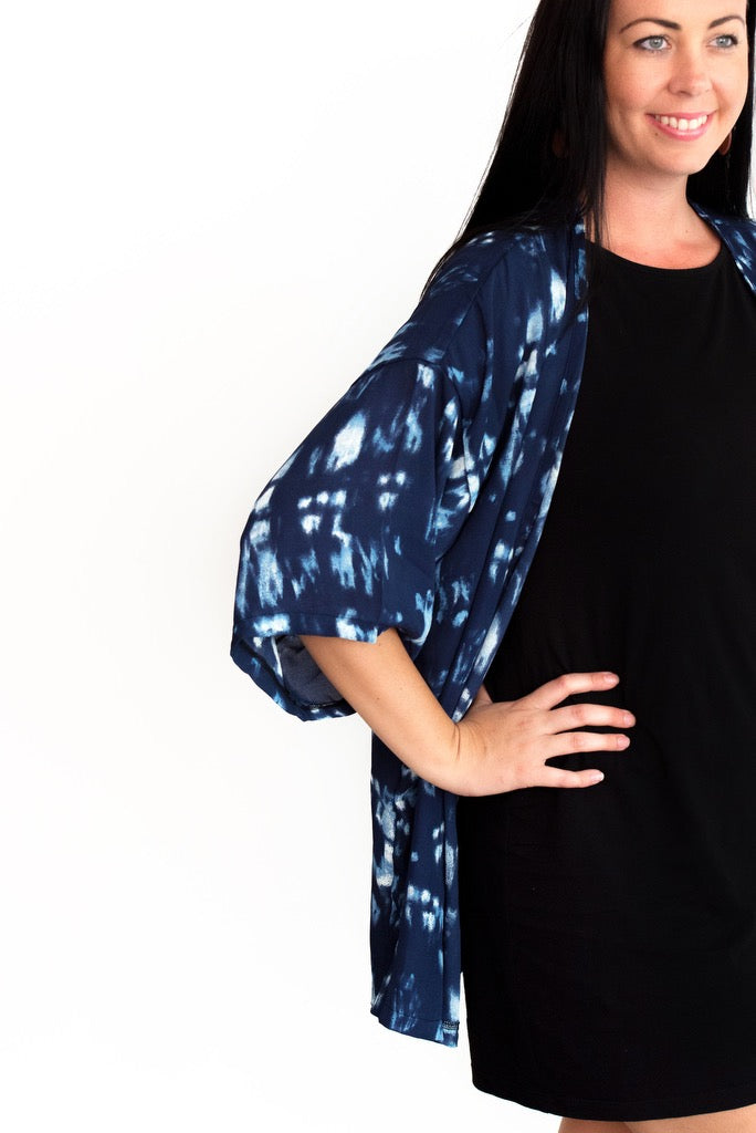 ⭐️ Blue Boho Sunset Dreams Open Kaftan Mini