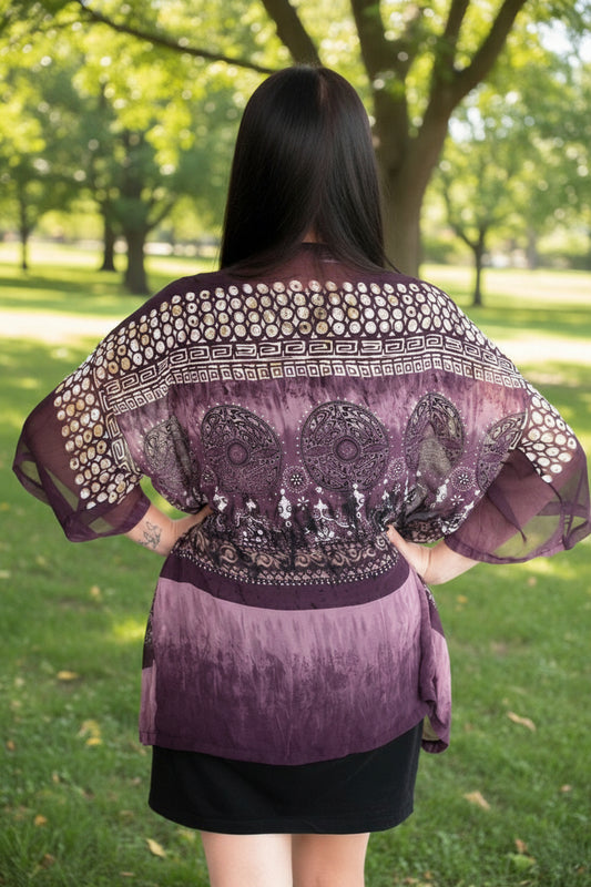 Purple boho Dreams original Open Kaftan