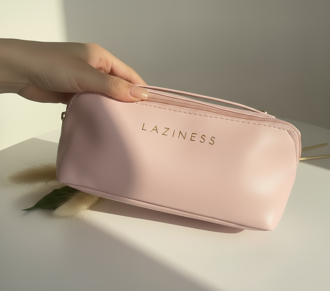 Makeup beauty Compartment Zip Bags Black, Dusty Pink & Rust/Tan