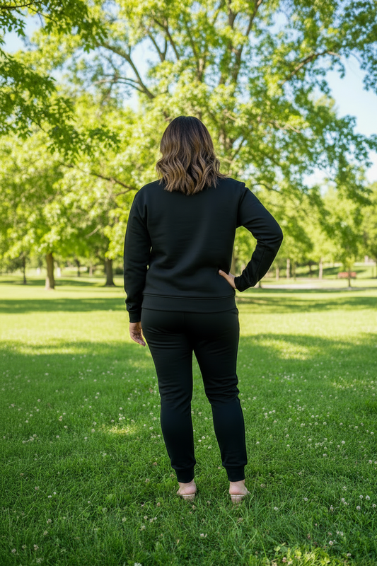 PARIS Black Track Suit Set