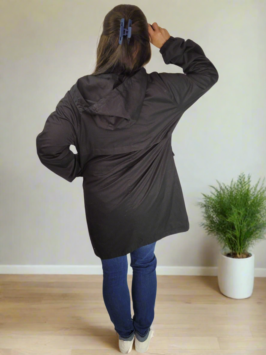 🩵CHARLOTTE Hooded Jacket Coat- 3 Colours Black, Pink & Khaki