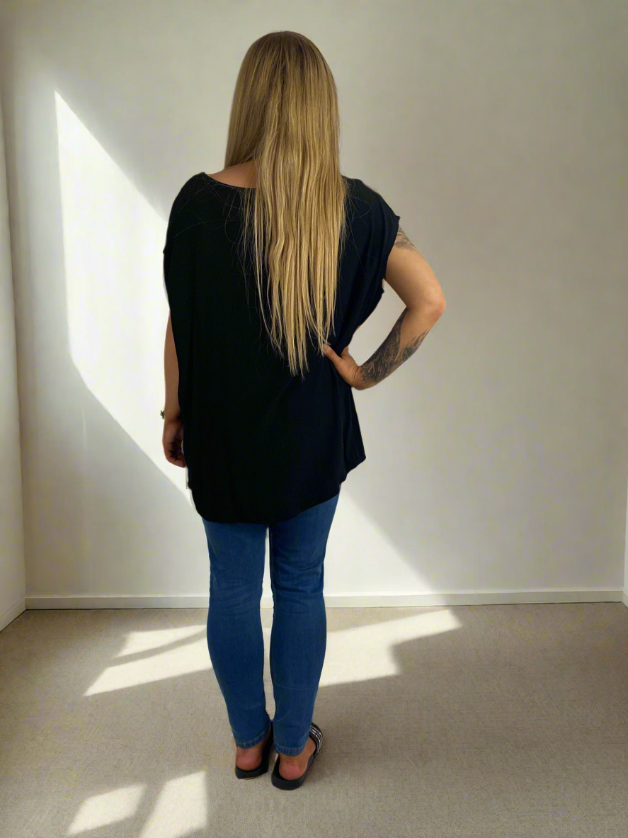 VIVIANA Drape Tops 2 Colours- Black & White