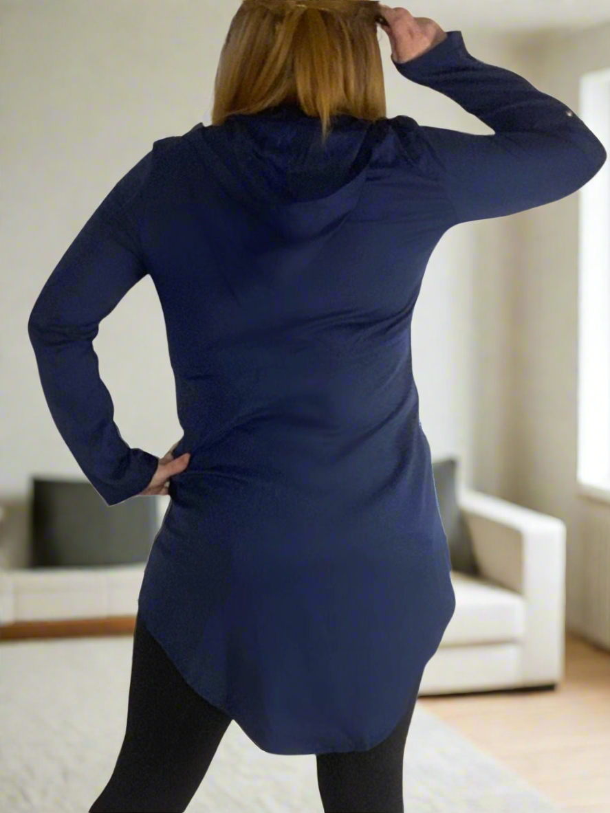 KEELEY Zip Hooded Jackets - Navy Blue and Khaki