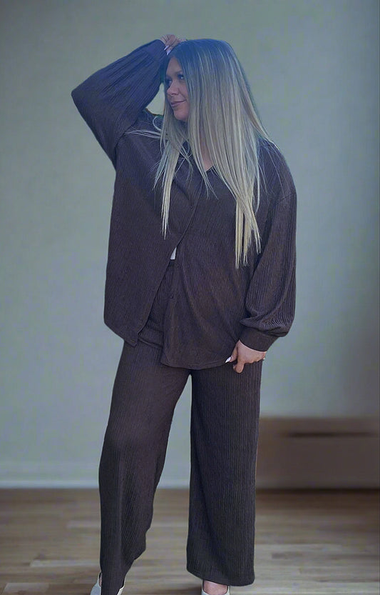 Chocolate Brown Top & Pants Set