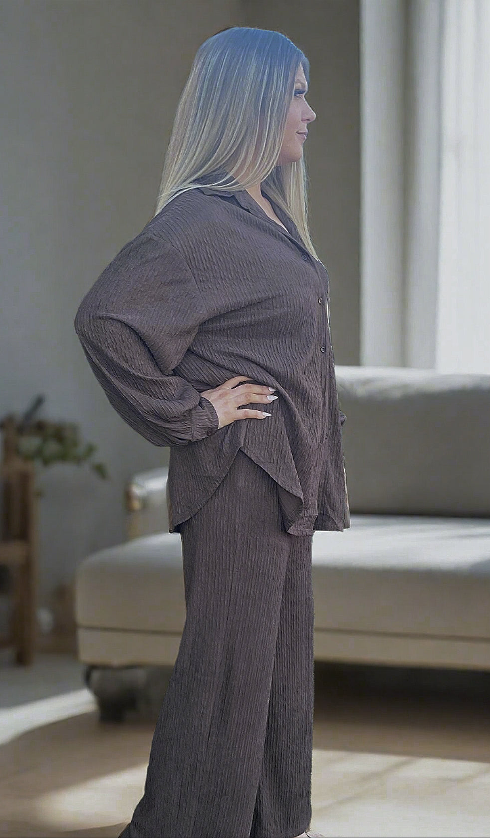Chocolate Brown Top & Pants Set