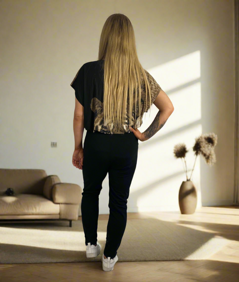 JOSIE Brown Tiger Bejeweled Tshirt