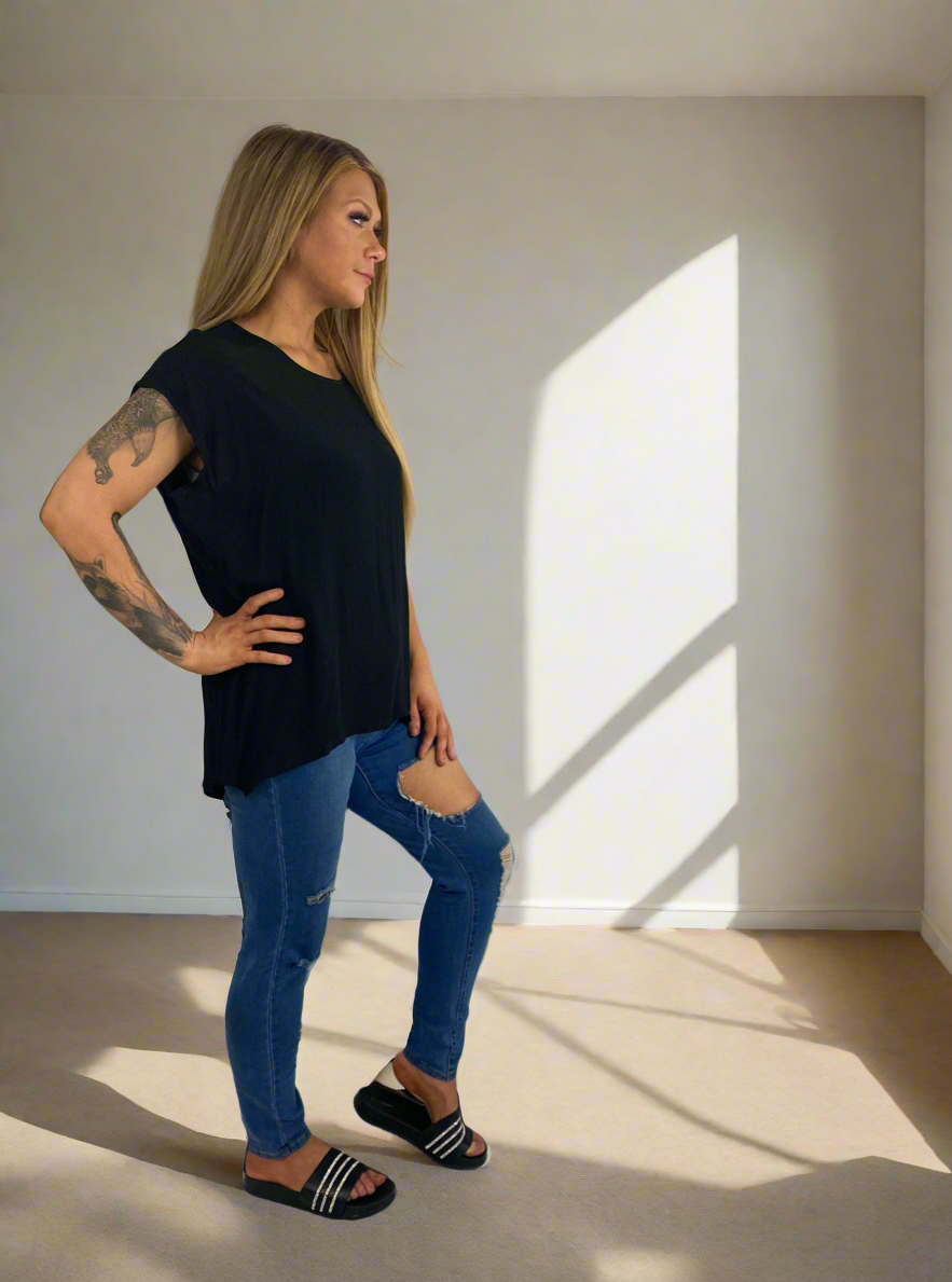 VIVIANA Drape Tops 2 Colours- Black & White