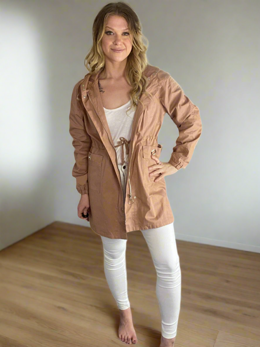 🩵CHARLOTTE Hooded Jacket Coat- 3 Colours Black, Pink & Khaki