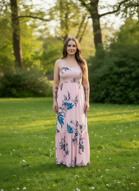 SAYLOR floral Tye Up Maxi tiered Dress