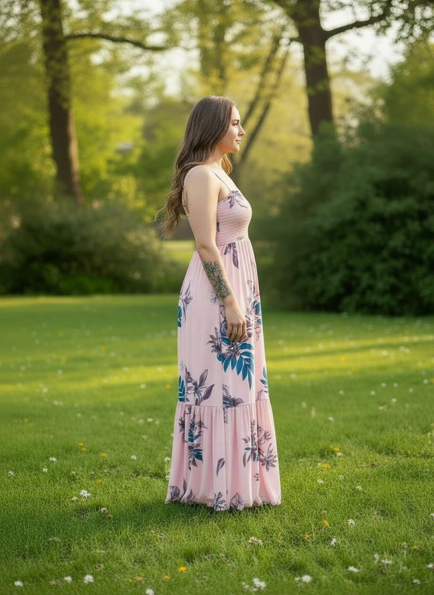 SAYLOR floral Tye Up Maxi tiered Dress