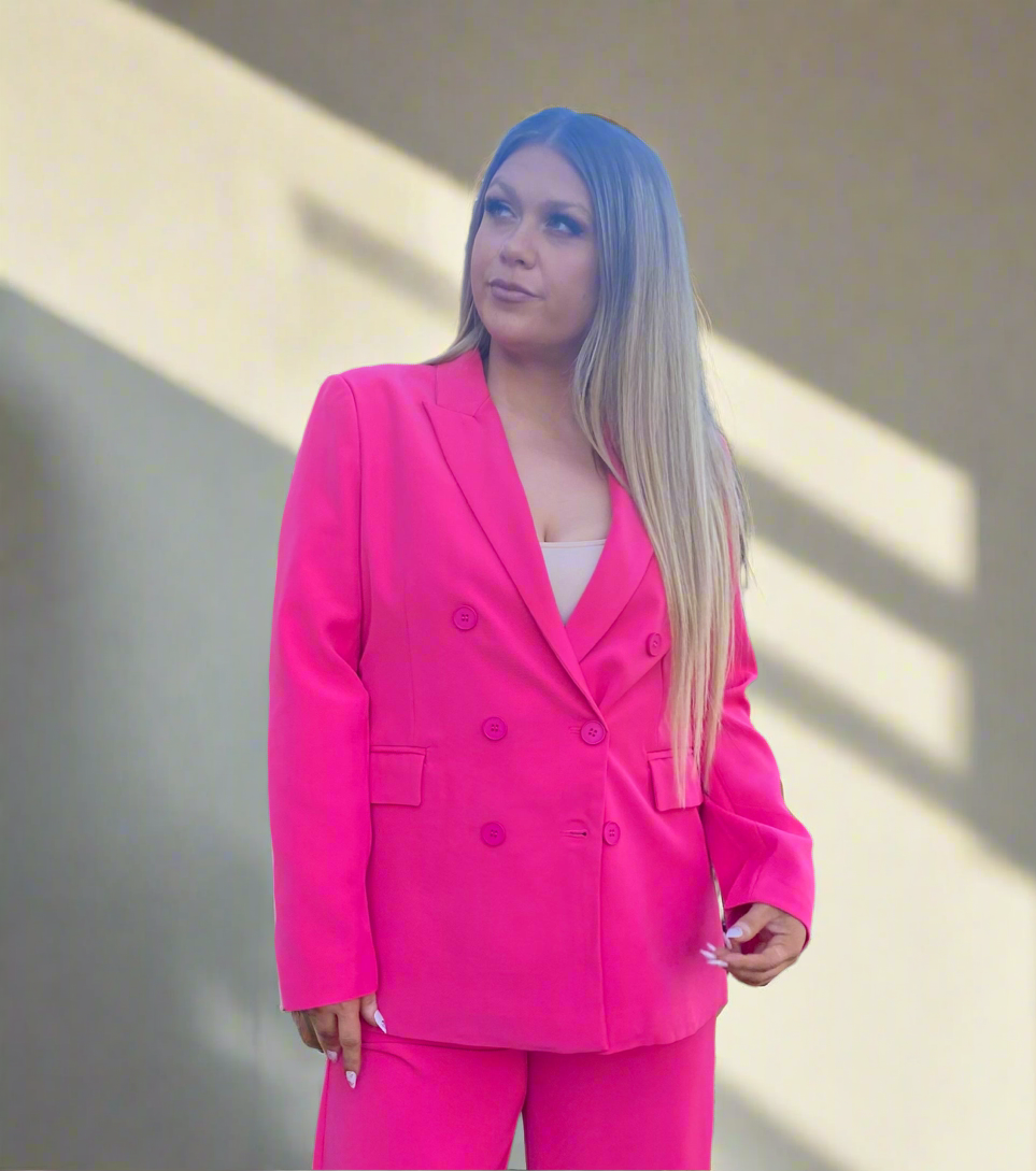 CARMEL Hot Pink Blazer and Suit Pants 2 peice Set