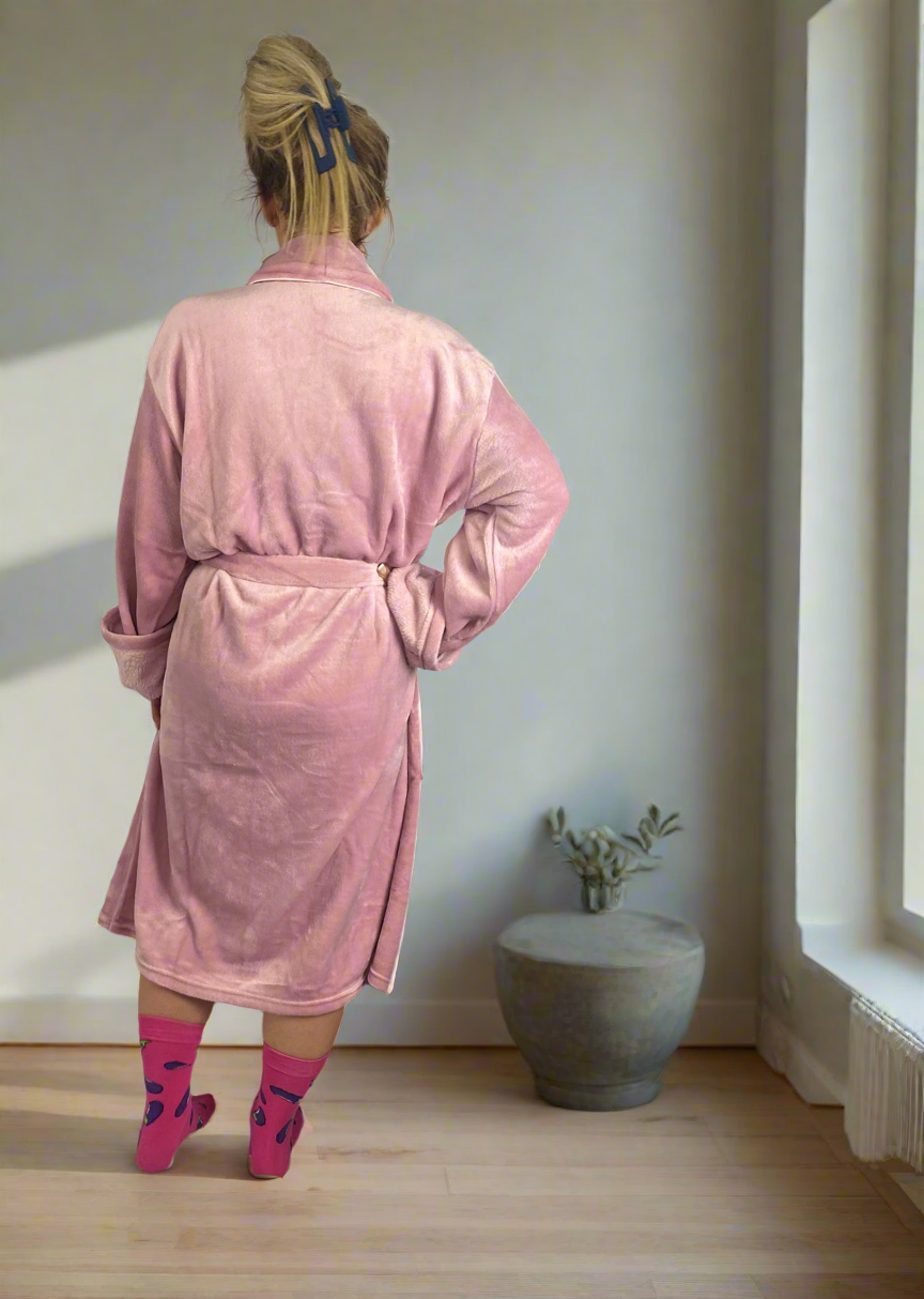 PANDORA Dusty Pink fluffy Robe/ Dressing Gown