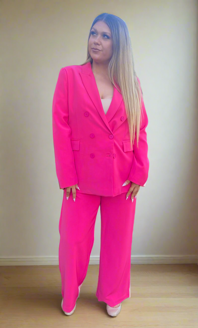 CARMEL Hot Pink Blazer and Suit Pants 2 peice Set