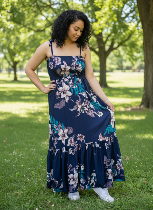 SAYLOR floral Tye Up Maxi tiered Dress