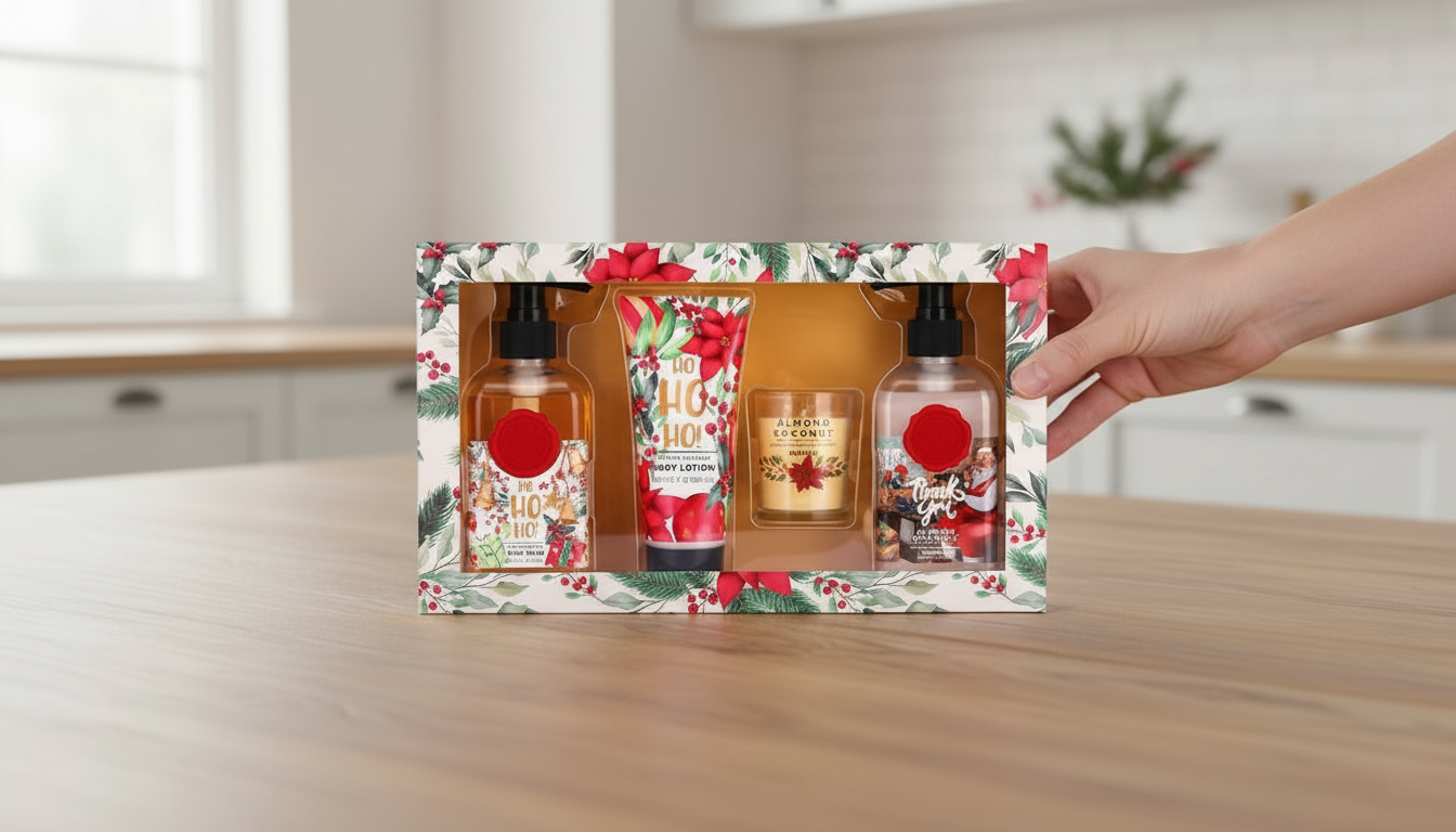 Christmas Pamper Gift Box — Almond Coconut Spa Set