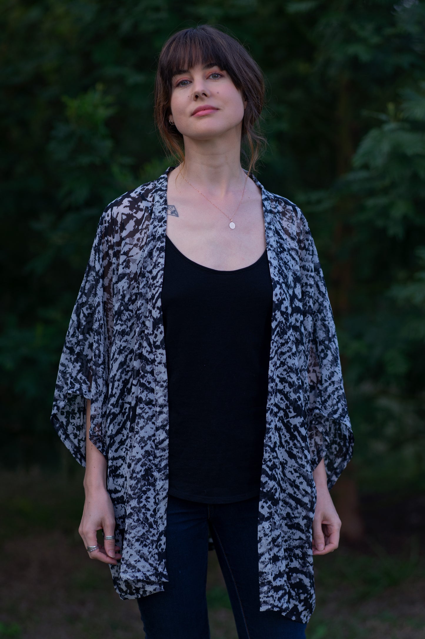 ⭐️ Black & grey Boho Dreams Midi Open Kaftan