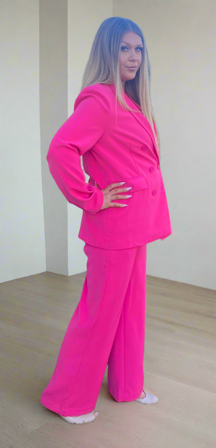 CARMEL Hot Pink Blazer and Suit Pants 2 peice Set