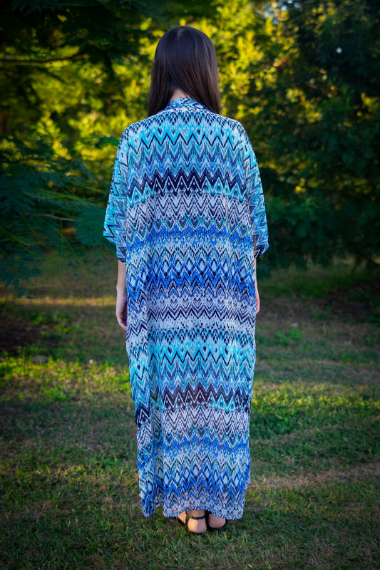 ⭐️ Light Blue Day Dream Open Kaftan Maxi