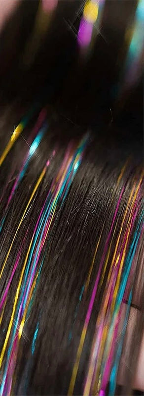 Clip-In Sparkle Tinsel Hair Extensions – 4 Pack