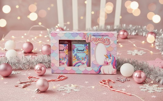 Unicorn Bath & Body Gift Set Vanilla & Rose Kids 3 set