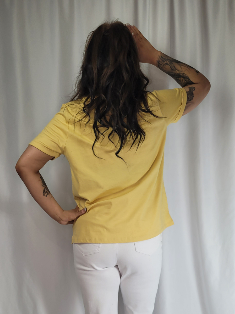 EMPOWERED Yellow Graphic Design T-Shirt - Handmade
