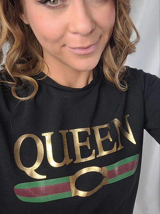 BROOKE Queen Logo handmade Cropped Tshirt
