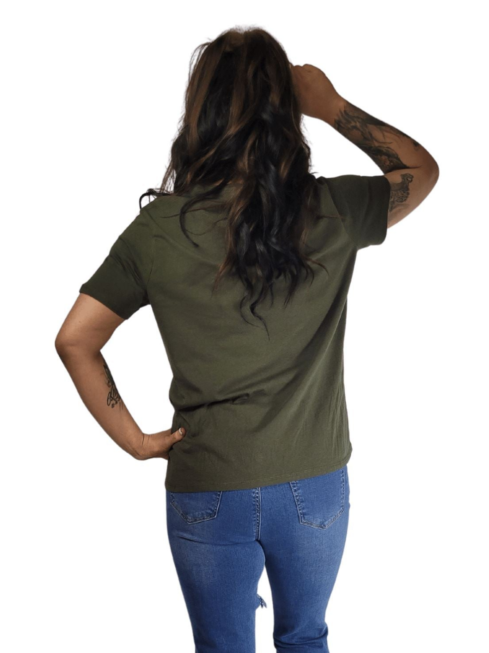 BOSS Khaki Graphic Design T-Shirt - Handmade