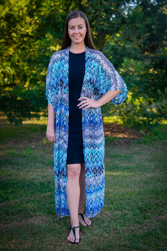 ⭐️ Light Blue Day Dream Open Kaftan Maxi