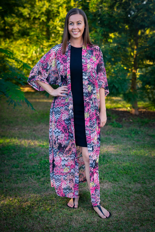 ⭐️ Pink Sunset Dreams Open Kaftan Maxi