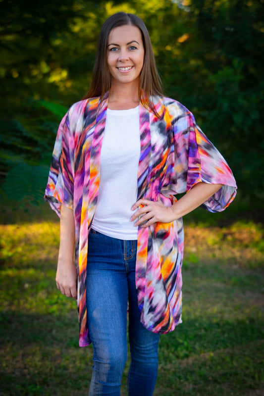 ⭐️ Splashes of Multicoloured Dreams Midi Open Kaftan