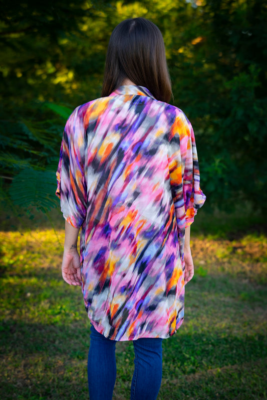 ⭐️ Splashes of Multicoloured Dreams Midi Open Kaftan
