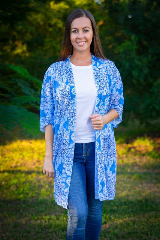 ⭐️ Blue boho Dreams Midi Open Kaftan