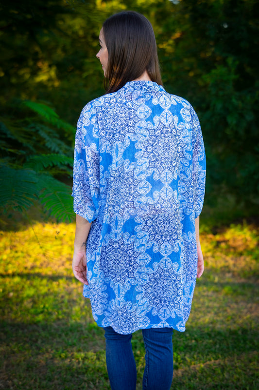 ⭐️ Blue boho Dreams Midi Open Kaftan