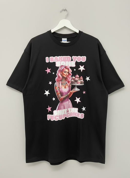 FUCUPCAKES Handmade T-shirts Black