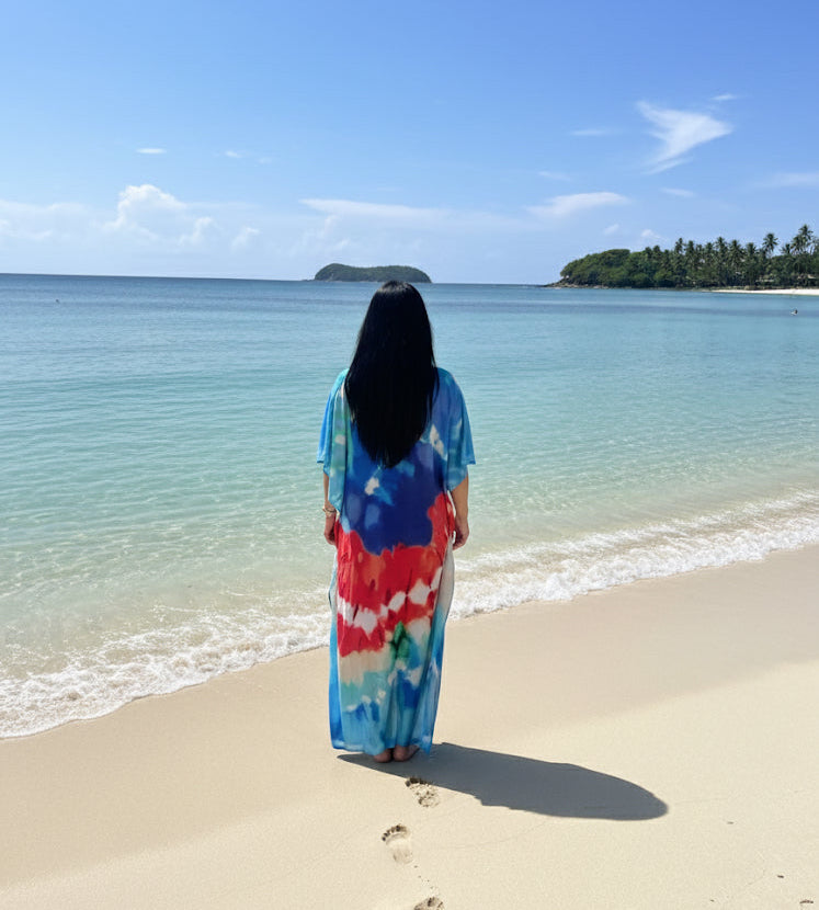 Island Sunset Comfort Maxi Kaftan Dress