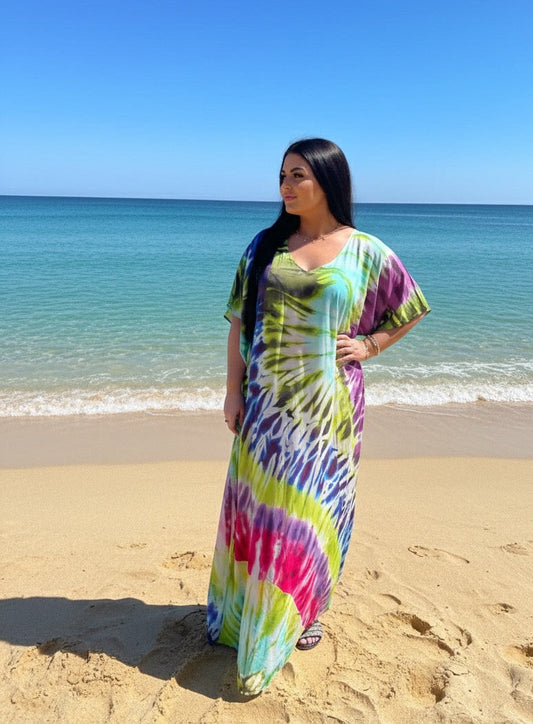 Paradise Palm Comfort Maxi Kaftan Dress