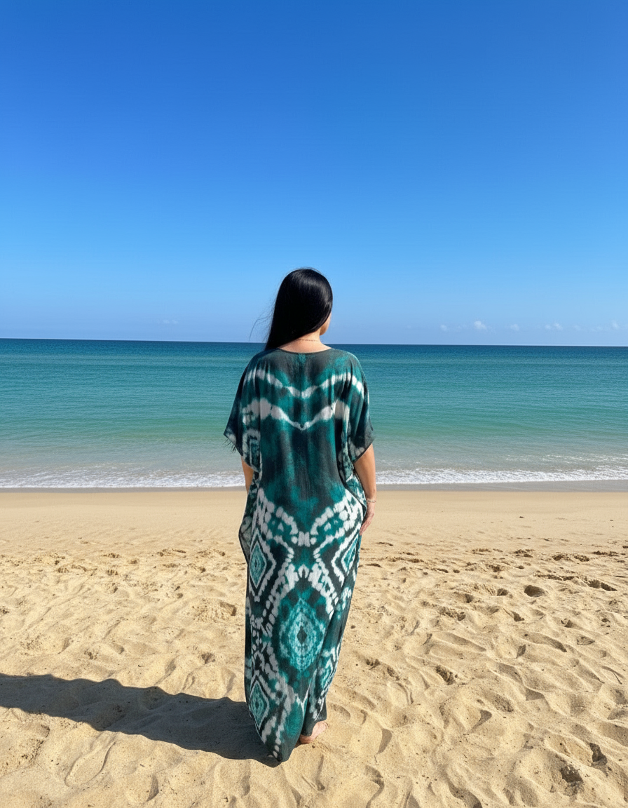 Sea Jade Comfort Maxi Kaftan
Dress