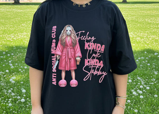 Kinda Cute Kinda Stabby Oversized Tee Handmade
