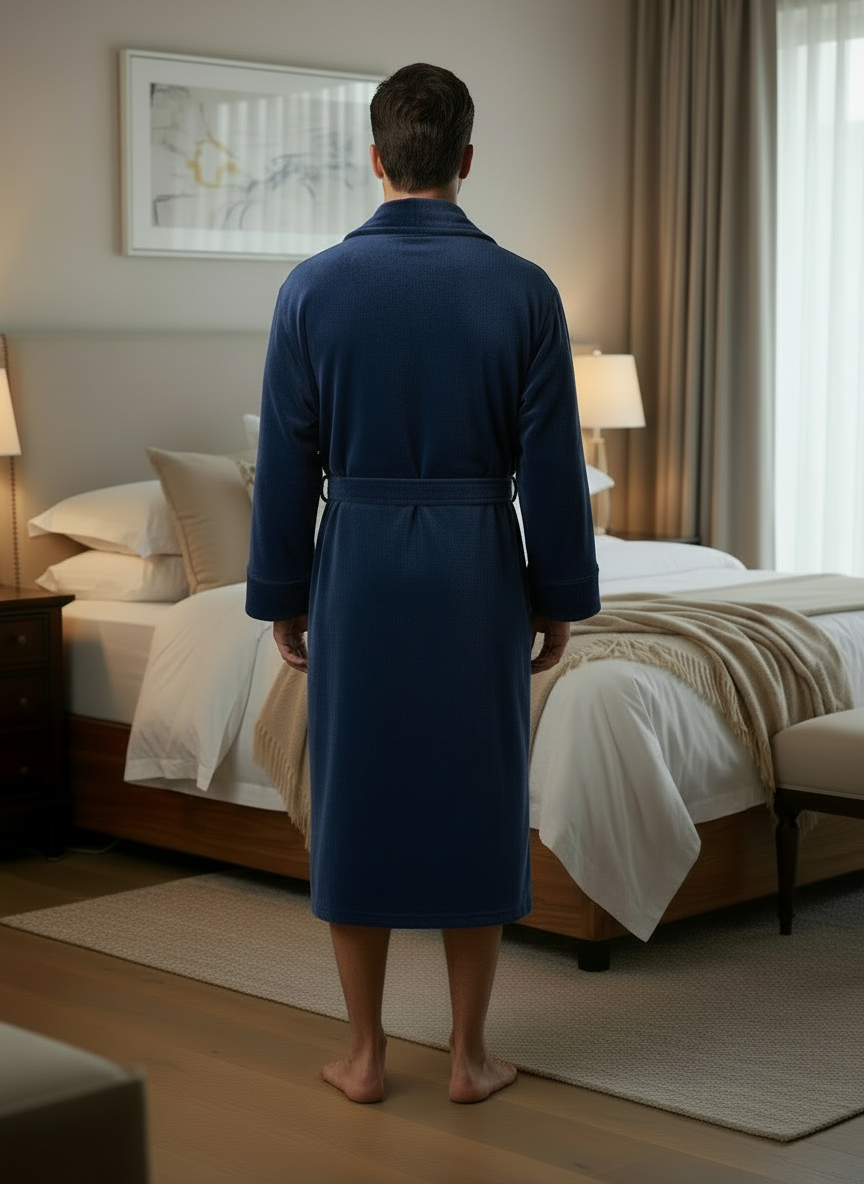 PANDORA Navy Blue fluffy Robe/ Dressing Gown Unisex