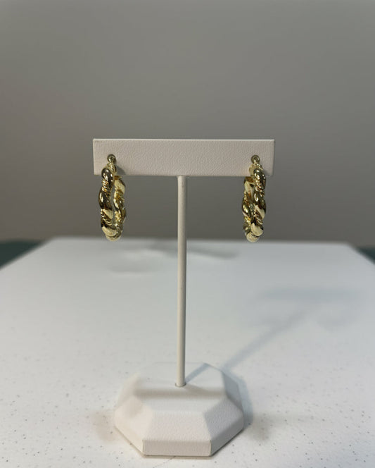 Rose Gold-Tone Twisted Rope Hoop Earrings