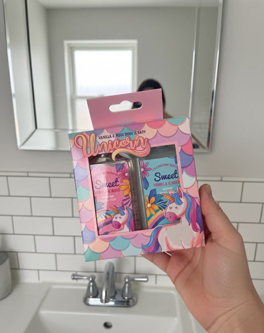 Unicorn Vanilla & Rose Body & Bath Gift Set Of 2
