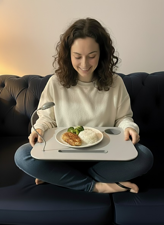 LED Lap Tray with Light-Pink, Black,purple or Grey