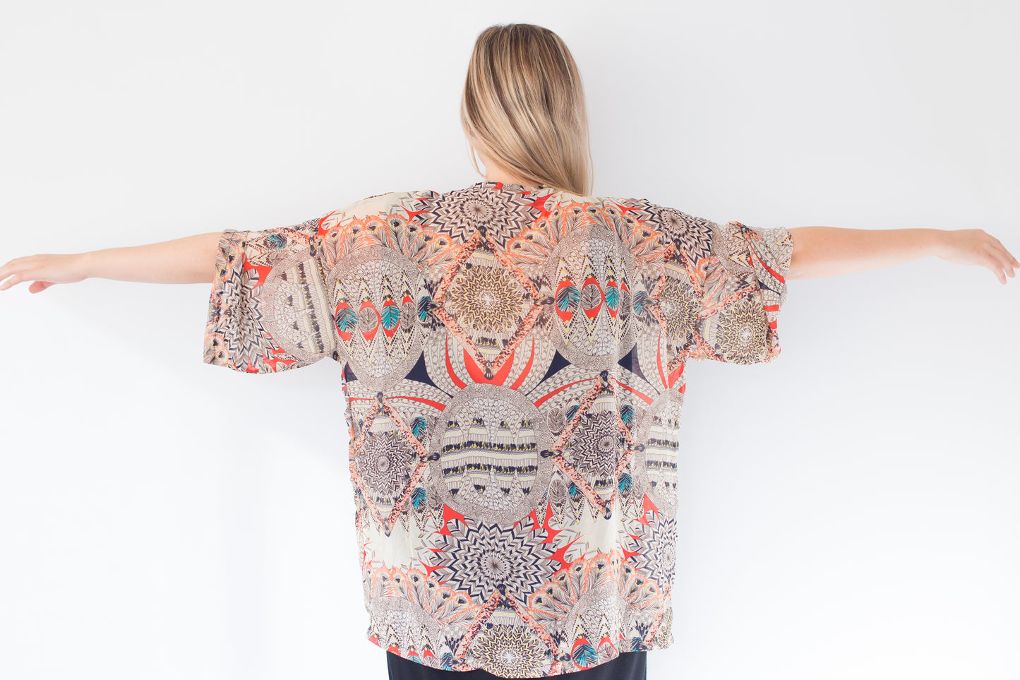 Mystic Feathers Pattern Original Open Kaftan