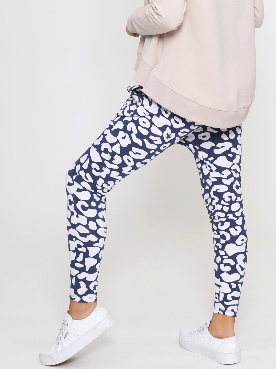 NANCY Navy Blue Leopard Pants