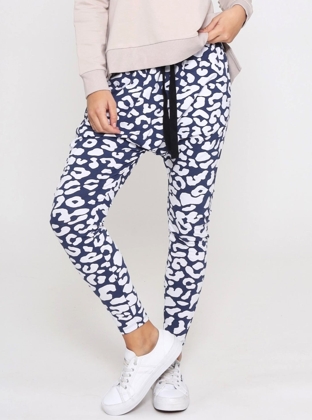 NANCY Navy Blue Leopard Pants