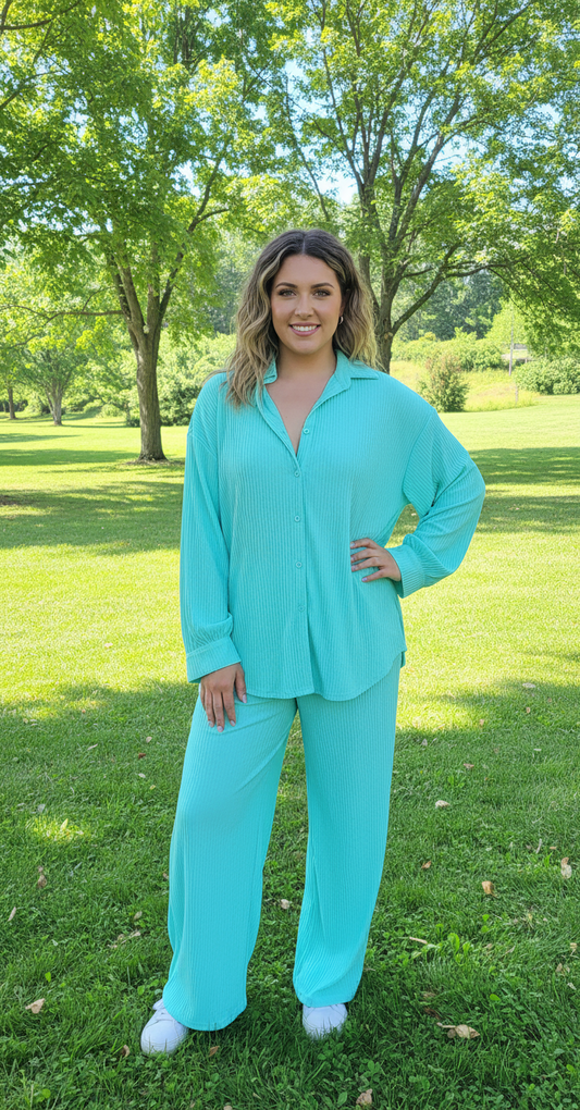 Mint Green Top & Pants Set